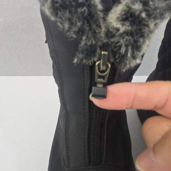Women's Black Mid-Calf Fur Lined Zipper Boots - Medium - Picture 6 of 10